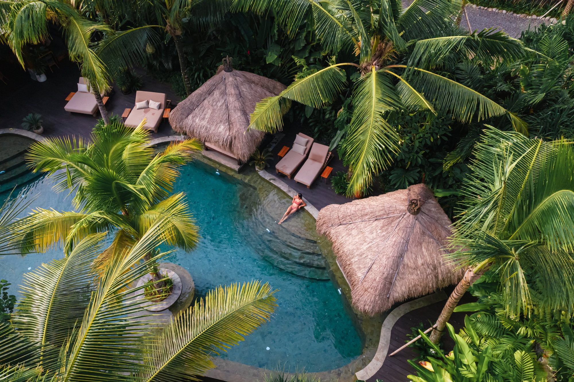 The pool and Ijo restaurant at Desa Hay, the sister resort in Canggu