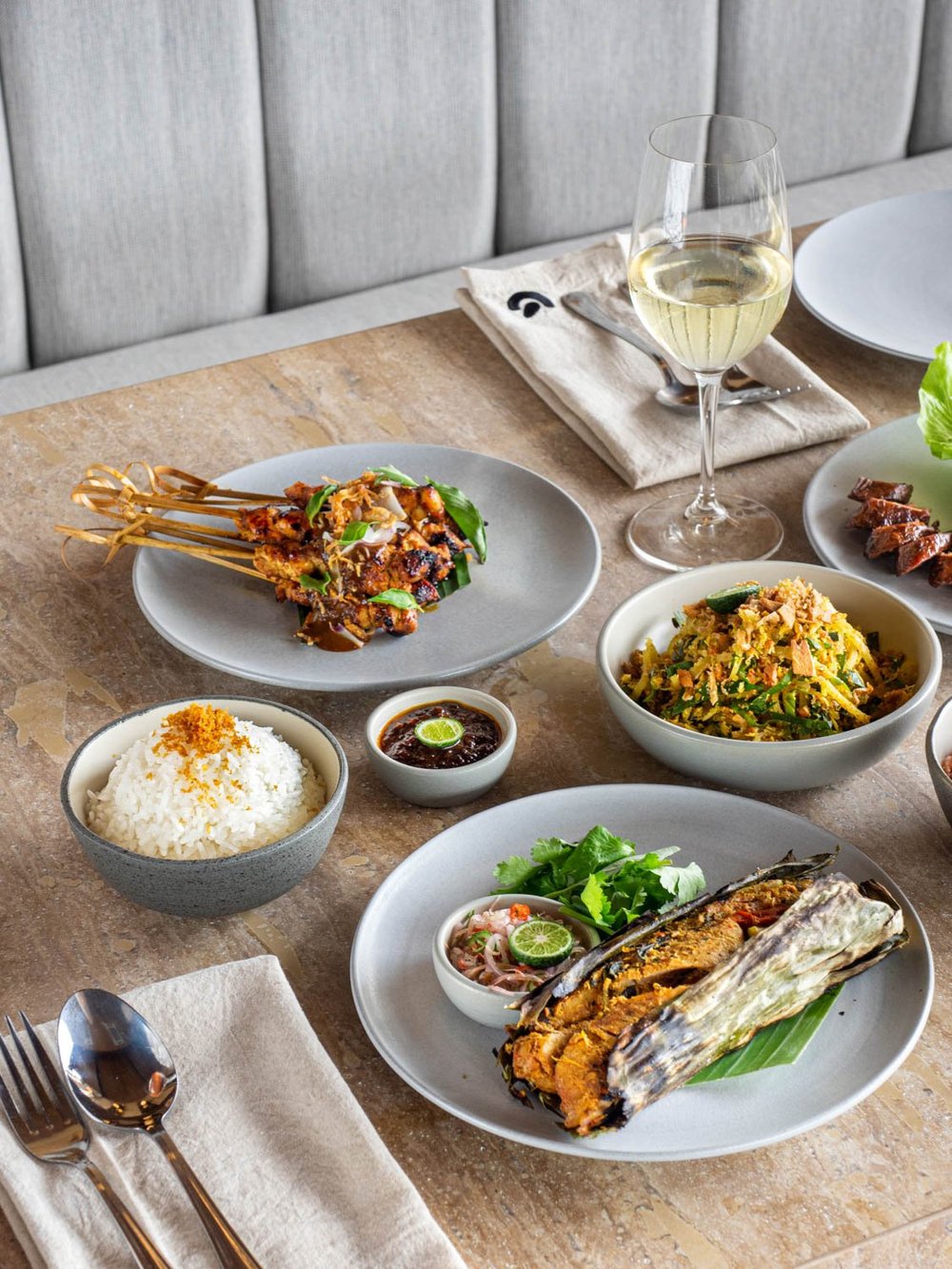 Indonesian mains plated at Ulekan