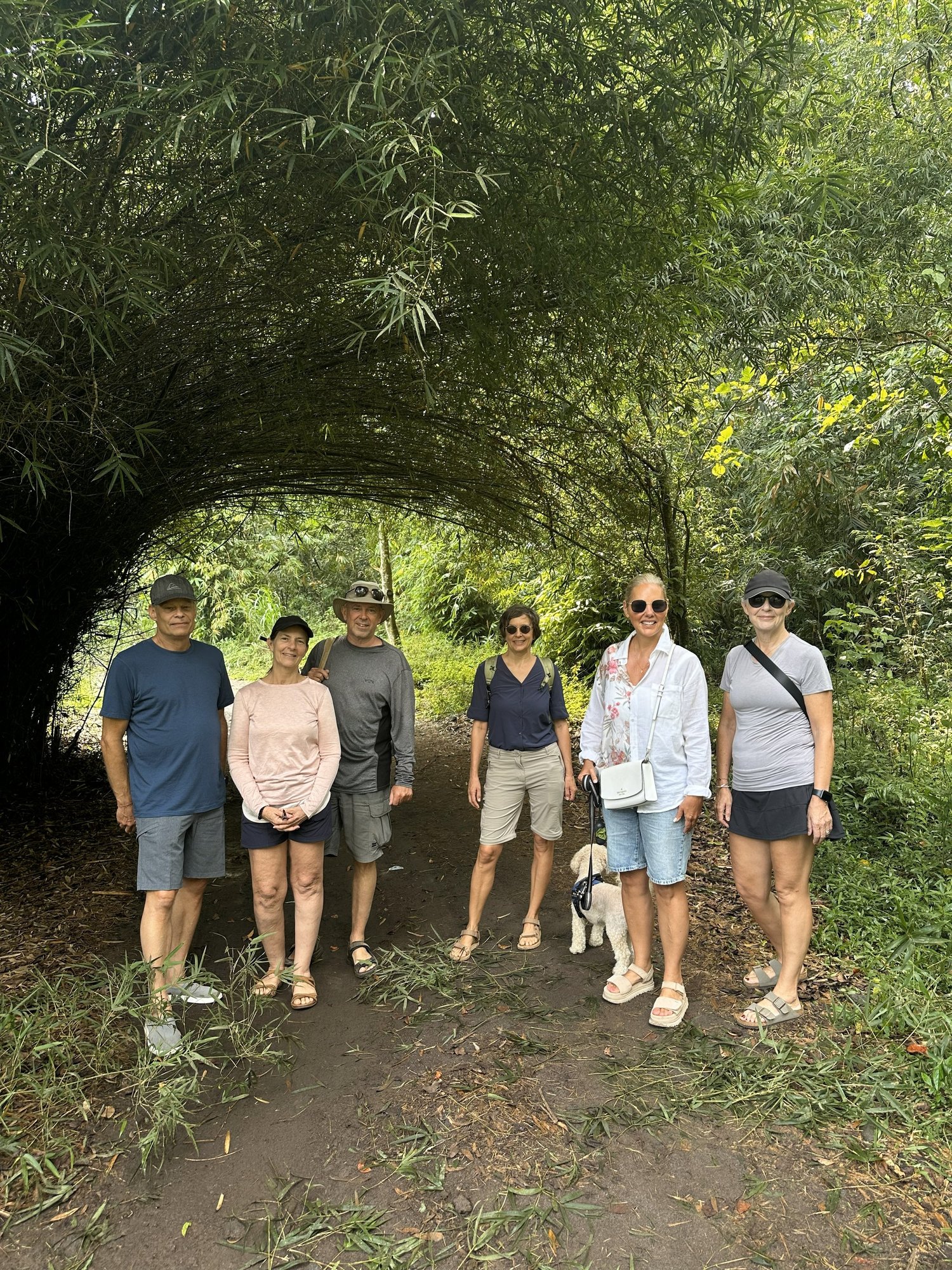 Walking the trail between the Munduk waterfalls